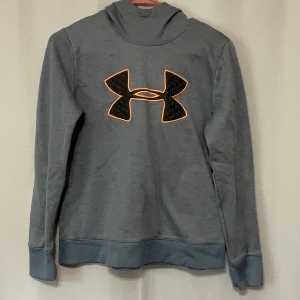 Under Armour Heathered Gray Hoodie with Orange Logo